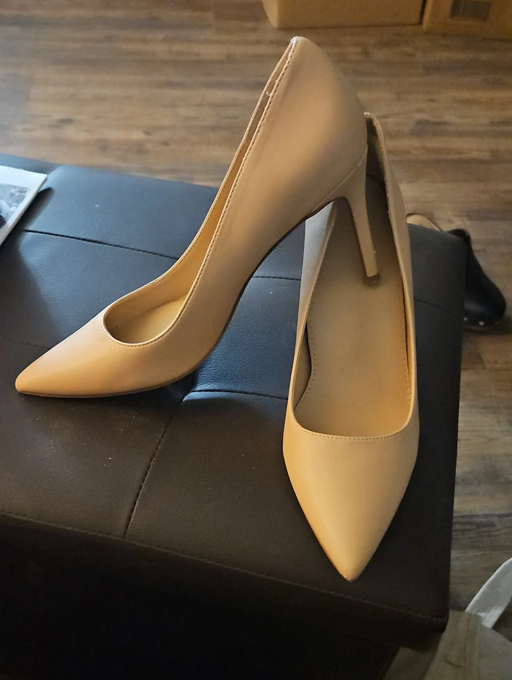 JustFab Nude Pointed-Toe Stiletto Pumps